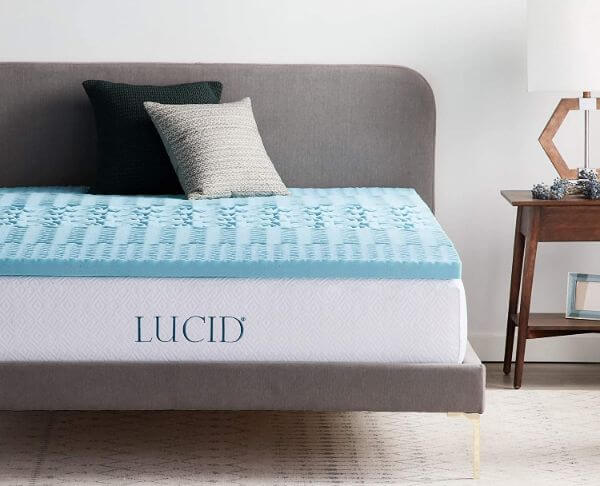 Lucid 5-Zone lavender memory foam mattress topper